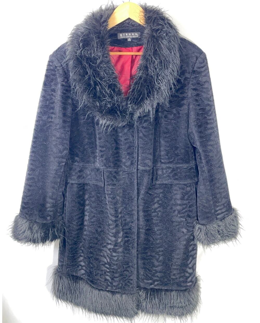 Giacca Faux Fur Trim Penny Lane Coat - Women's Size XL - Vintage Y2K & Fabulous!